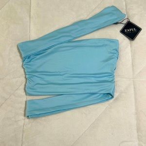 Brand New Zaful Blue Crop Top